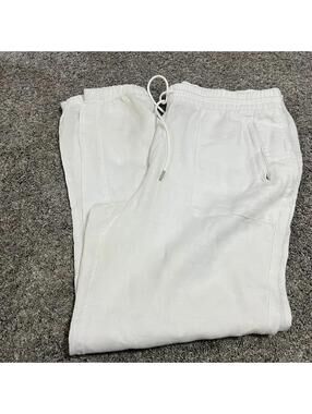 Athleta White Linen Jogger Pants Women's 14T NWOT